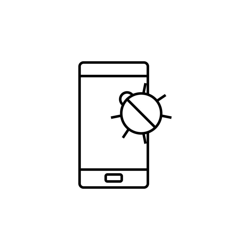 beetle in a smart phone vector icon illustration