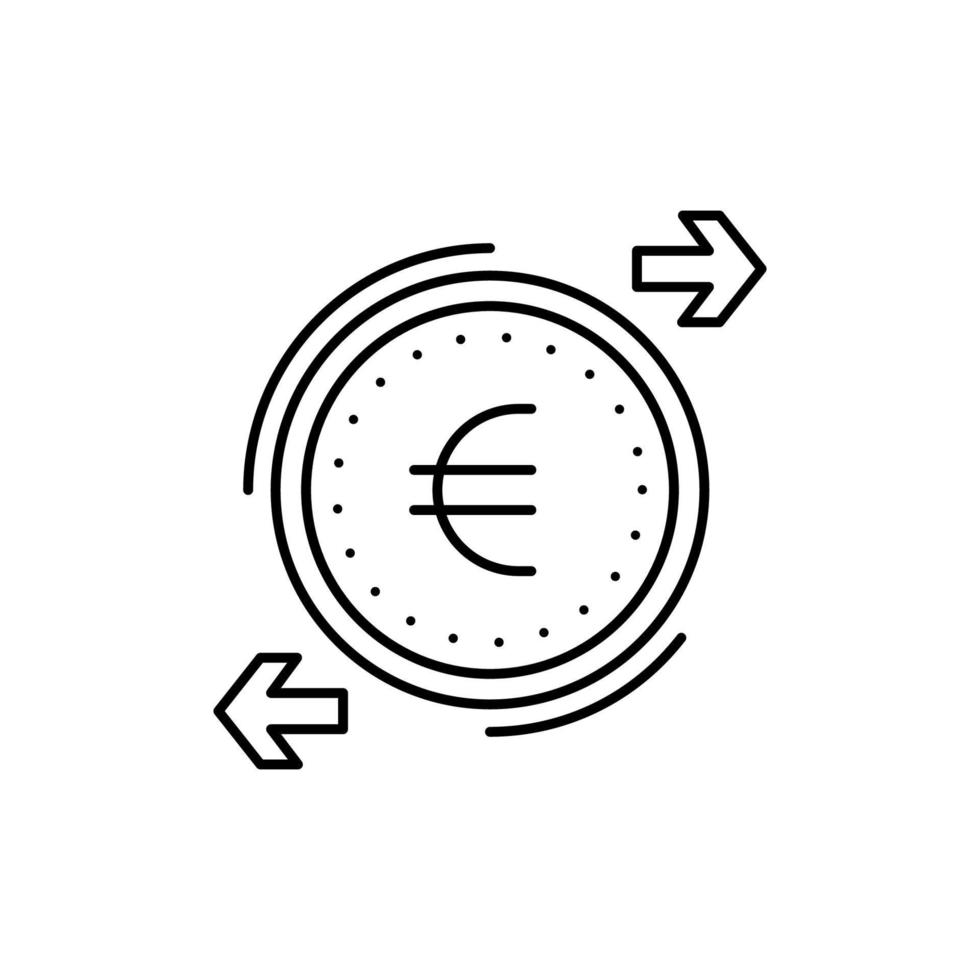 Euro, money, finance vector icon illustration
