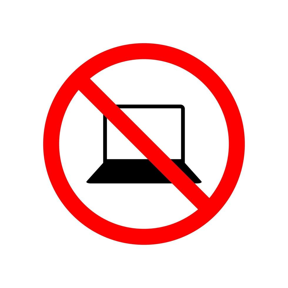 not allowed computer vector icon illustration
