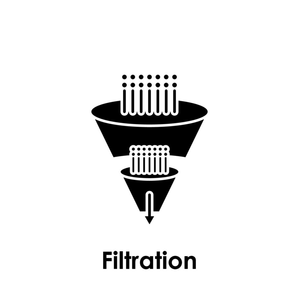 filter, arrow, filtration vector icon illustration