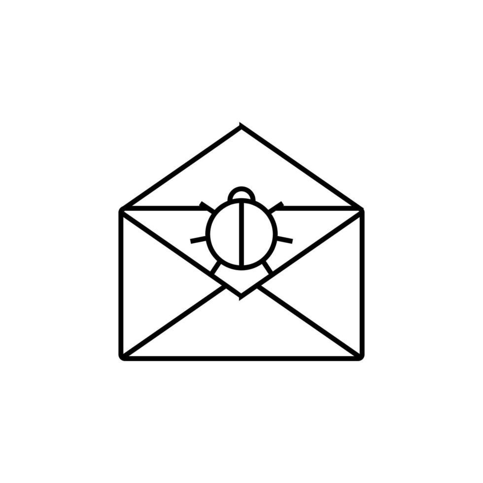 beetle in an envelope vector icon illustration