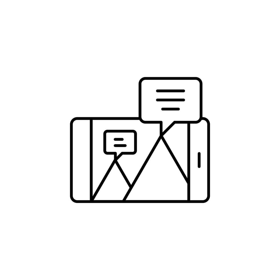 Hiking, augmented reality, mobile vector icon illustration