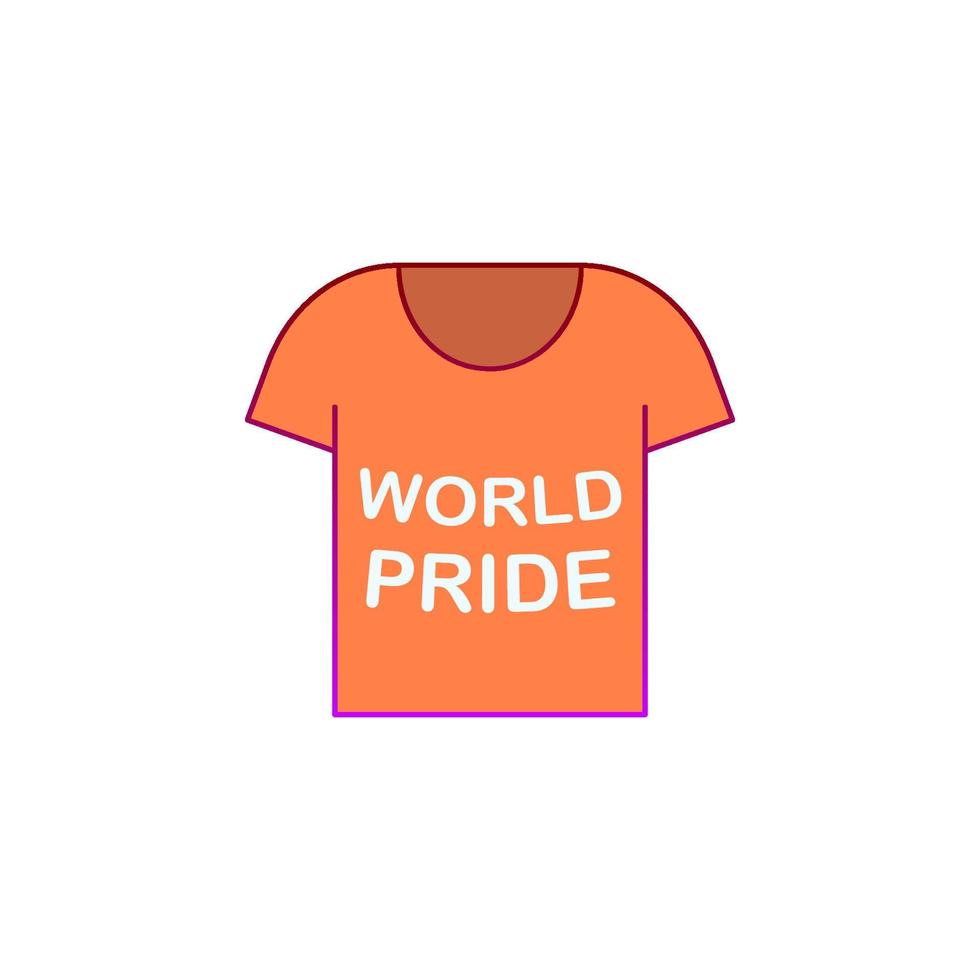 T-shirt, world pride day vector icon illustration