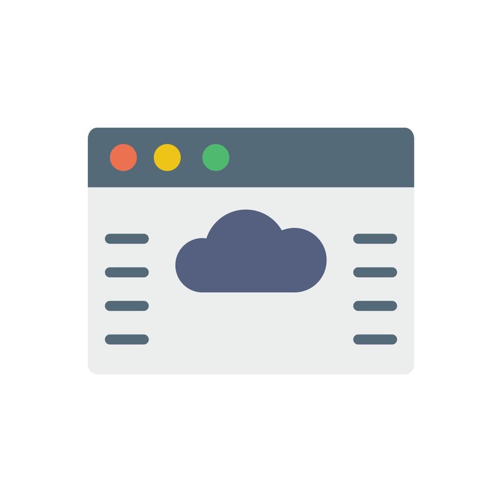 Browser, web site, cloud vector icon illustration