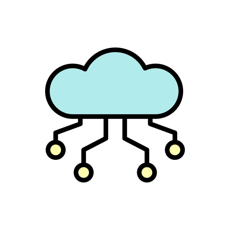 nube, red vector icono ilustración