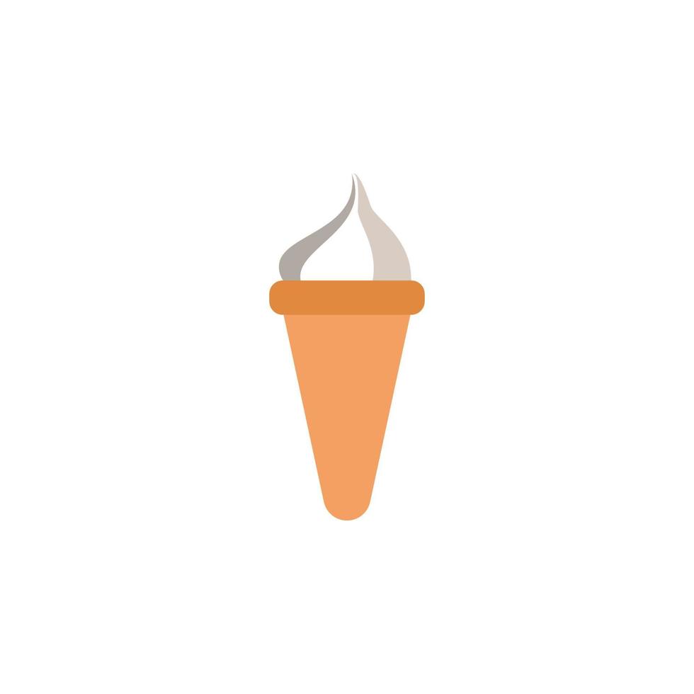 ice-cream in waffle horn colored vector icon illustration