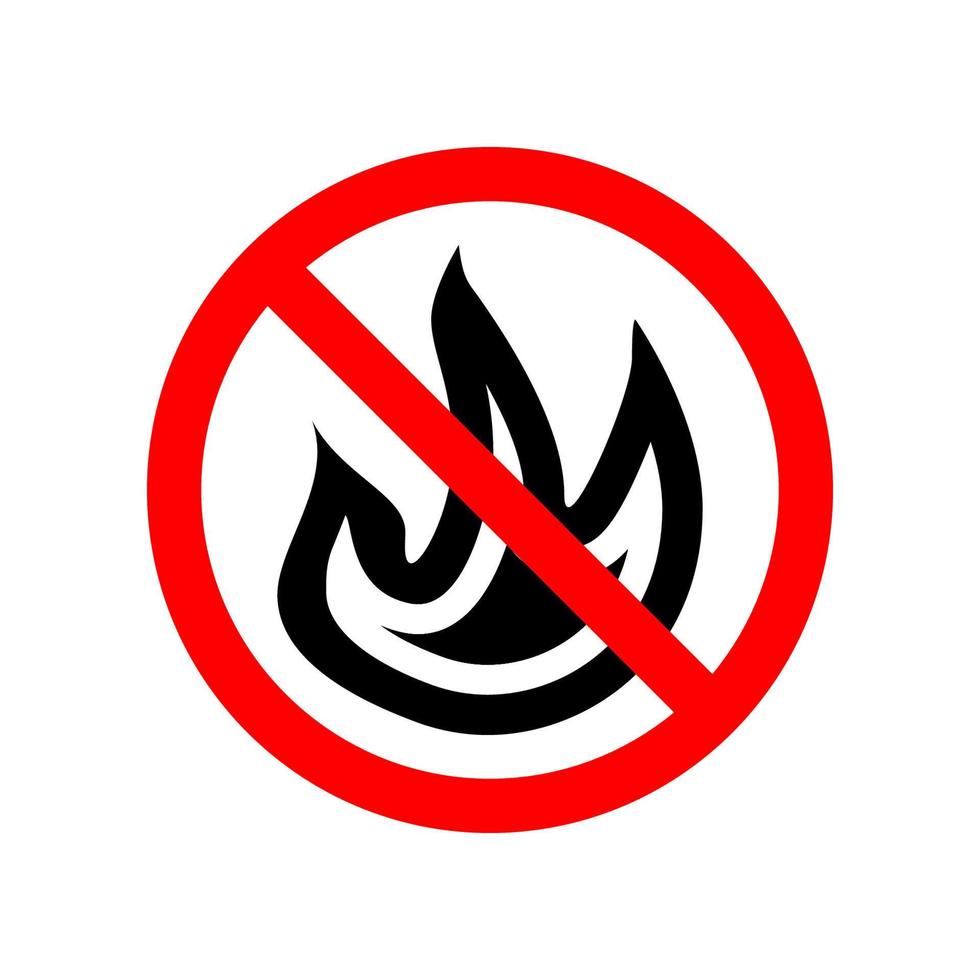 prohibido hacer fuego vector icono ilustración
