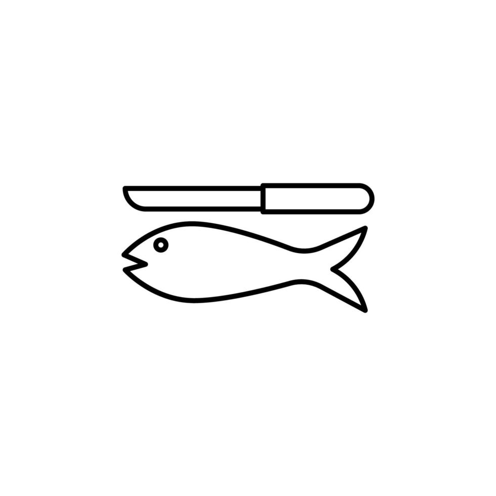 fish cleaning sign vector icon illustration