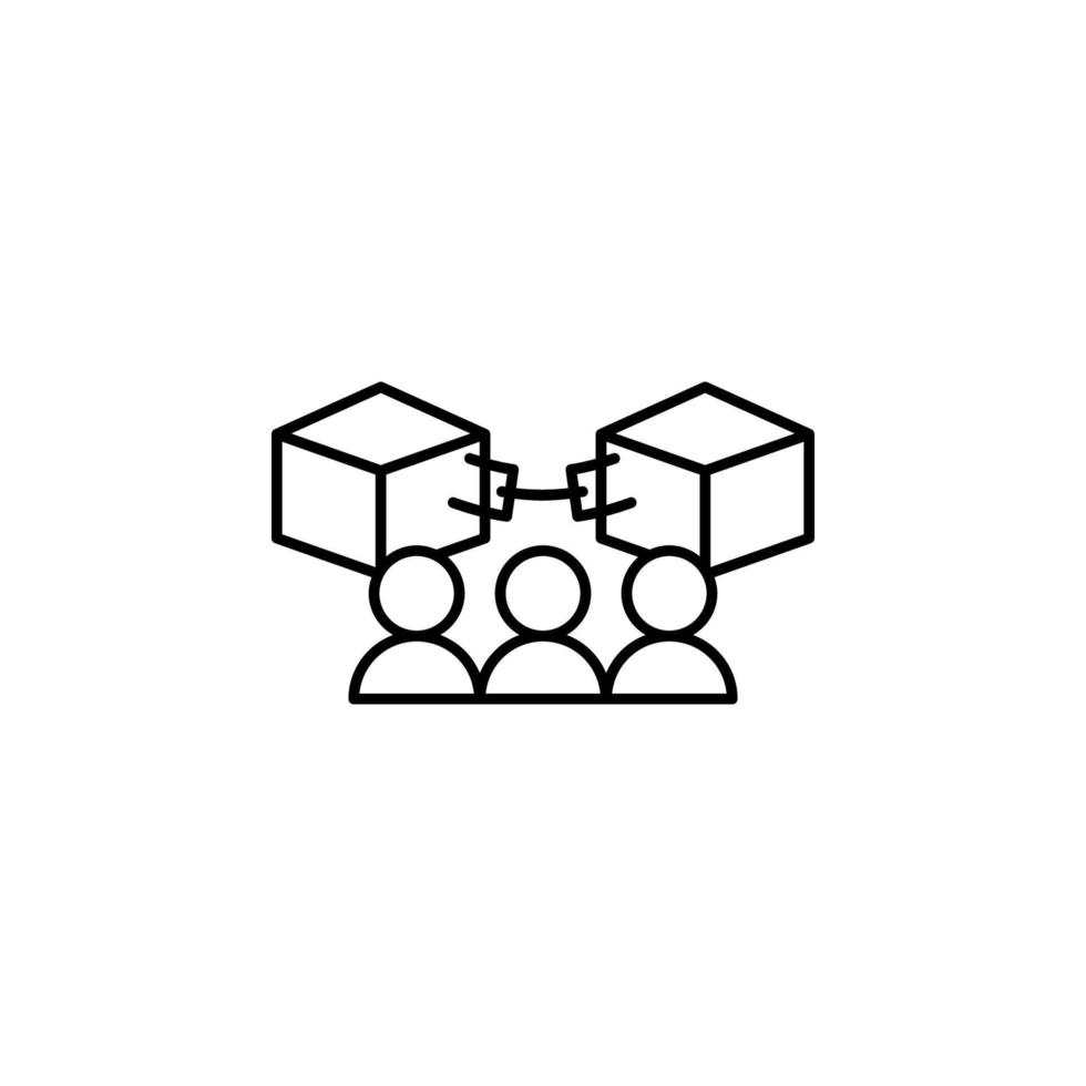 public, block chain vector icon illustration