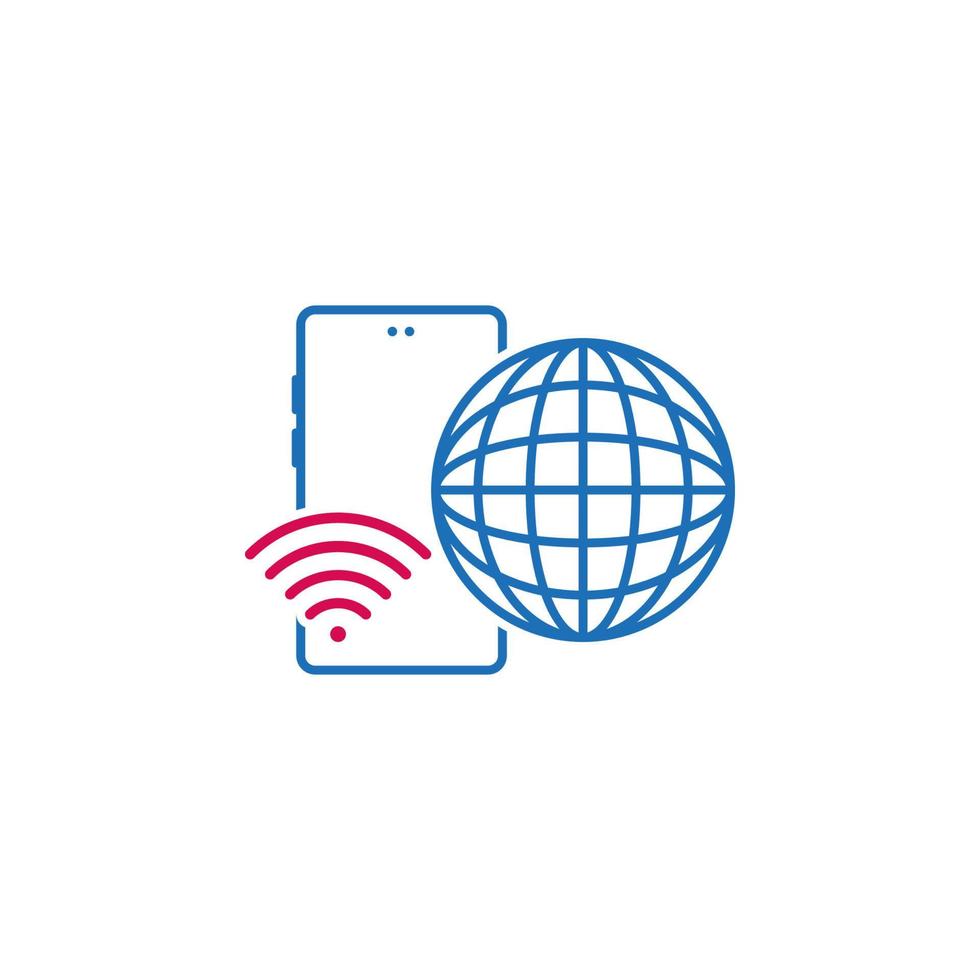 3G, internet, phone, globe, wi-fi vector icon illustration