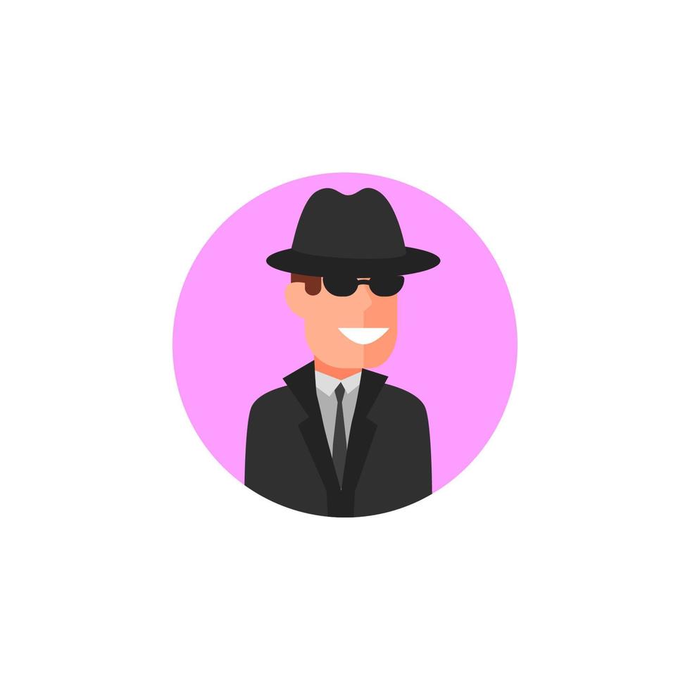 colored avatar of spy vector icon illustration