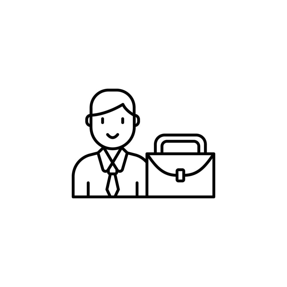 business person, suitcase vector icon illustration