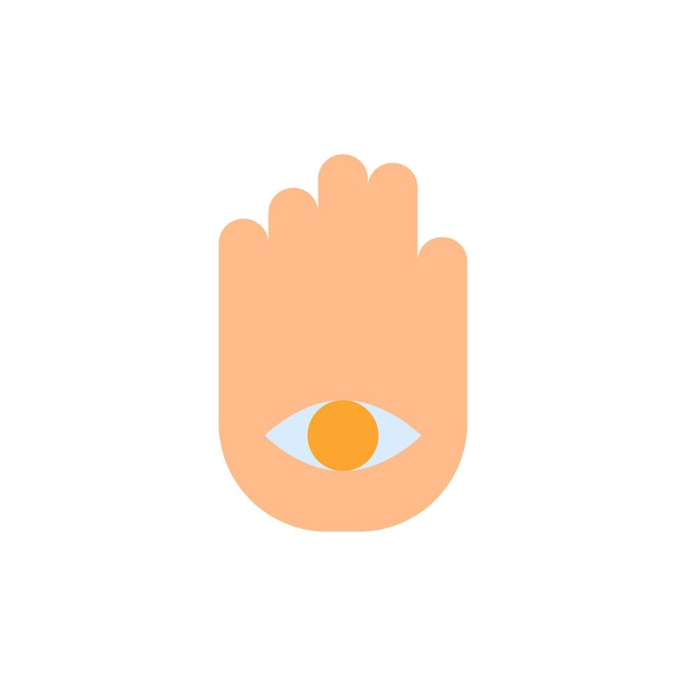 Symbol hand eye vector icon illustration