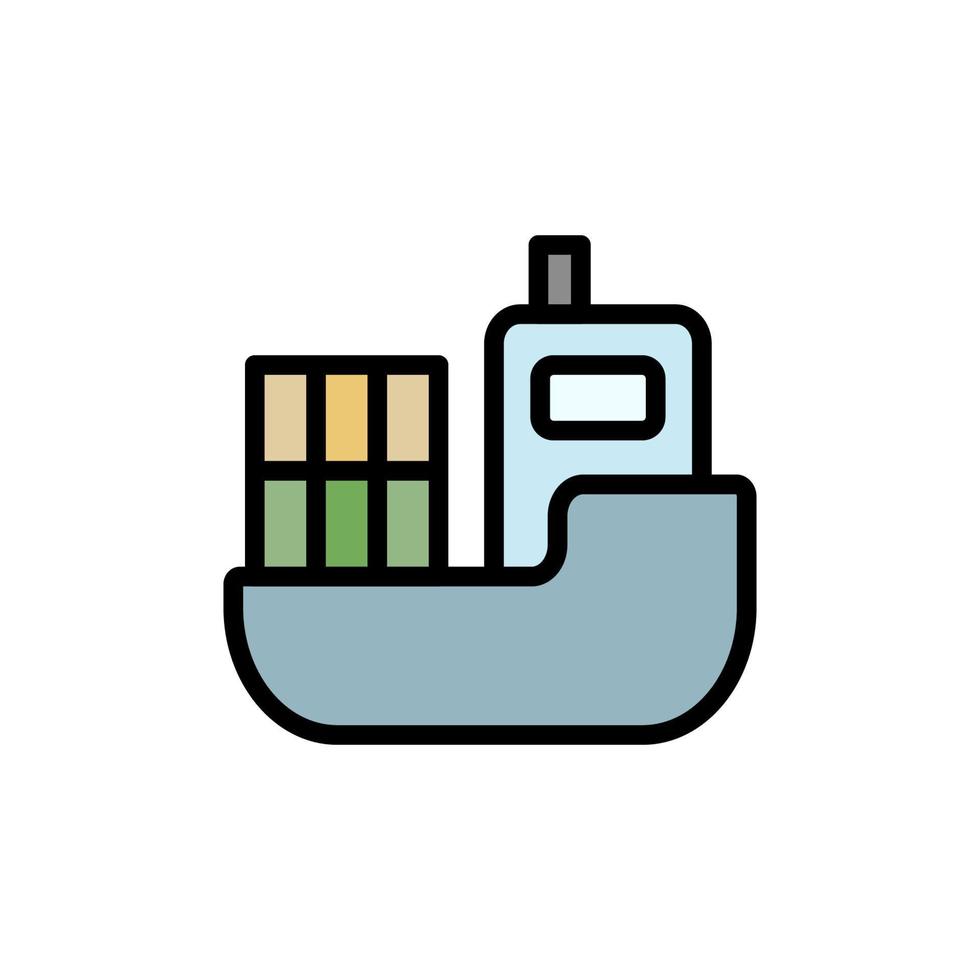 Cargo boat, manufacturing vector icon illustration