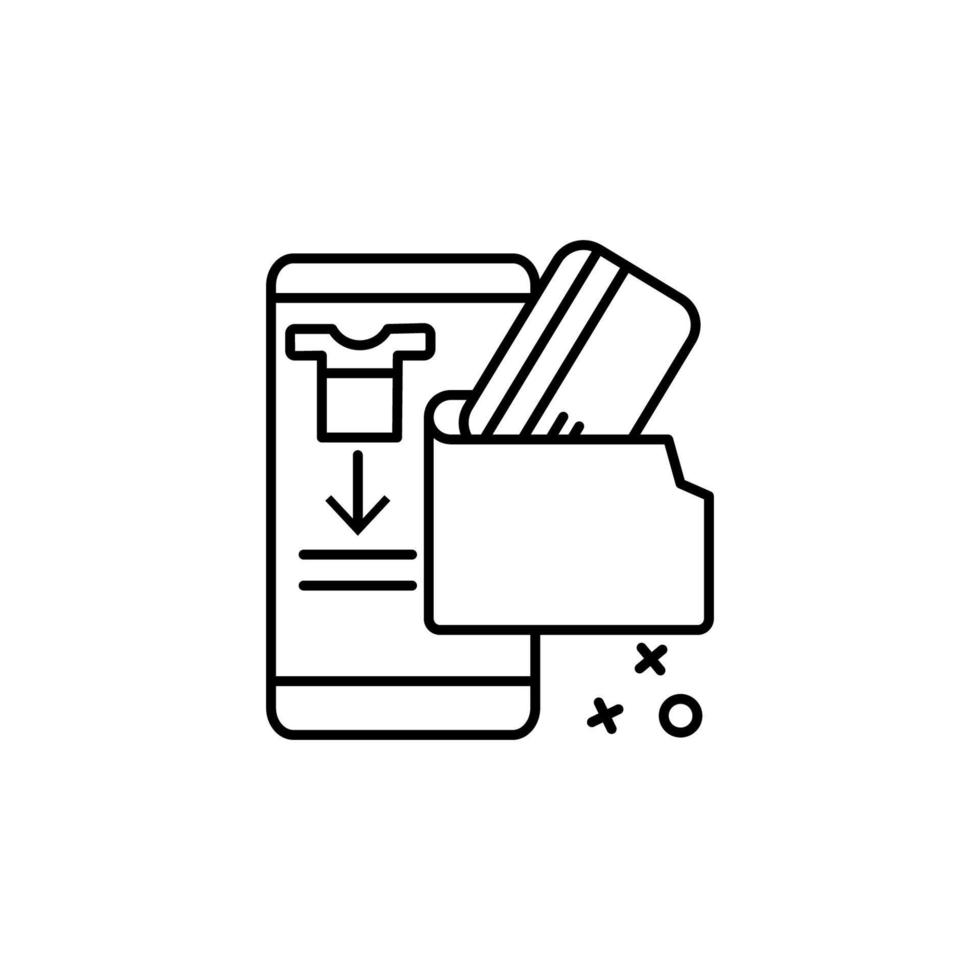 Wallet telephone card online shopping vector icon illustration