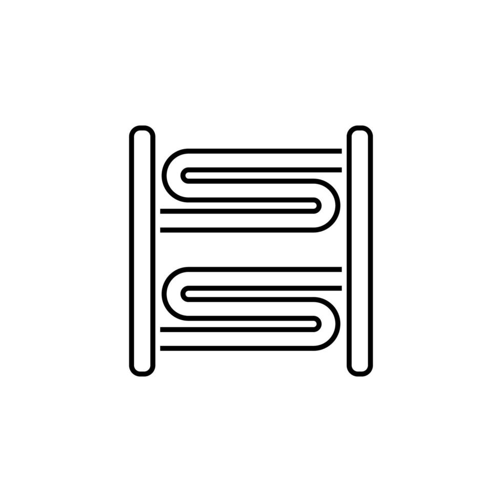 bathroom, heated, radiator vector icon illustration