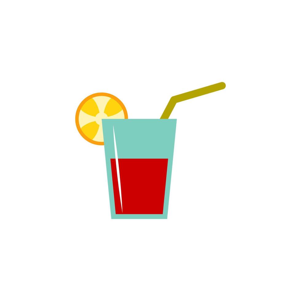 juice in a glass colored vector icon illustration