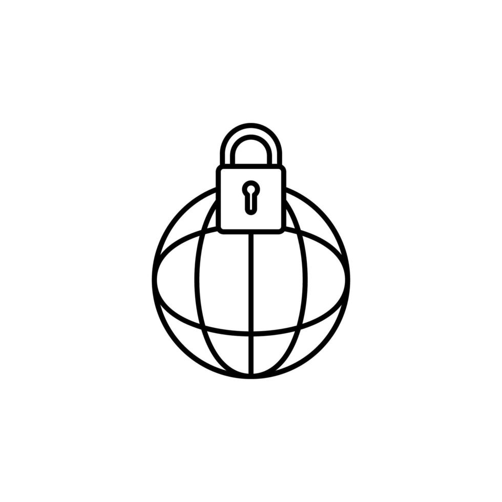 lock in globe vector icon illustration