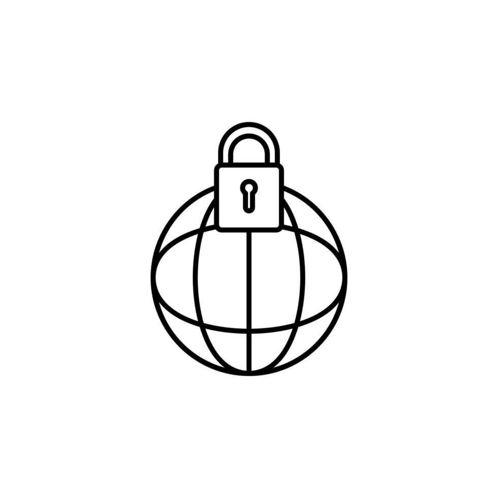 lock in globe vector icon illustration