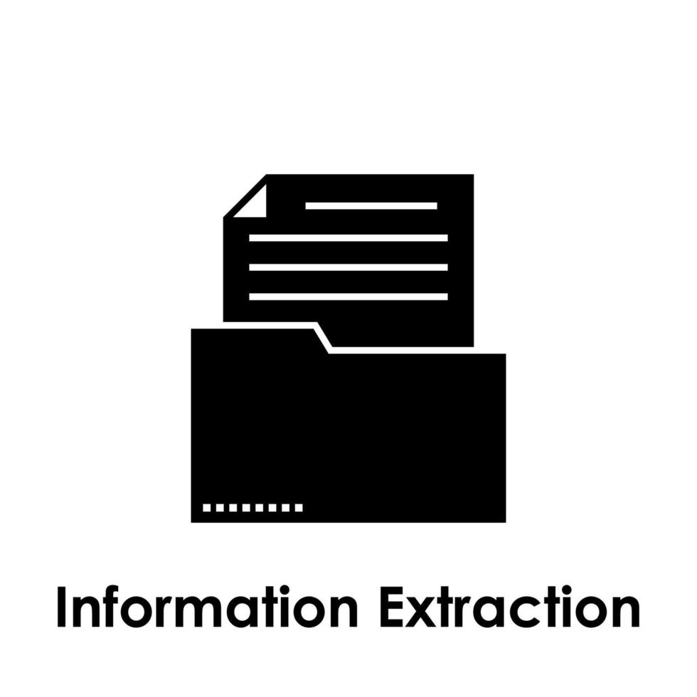folder, docs, information extraction vector icon illustration