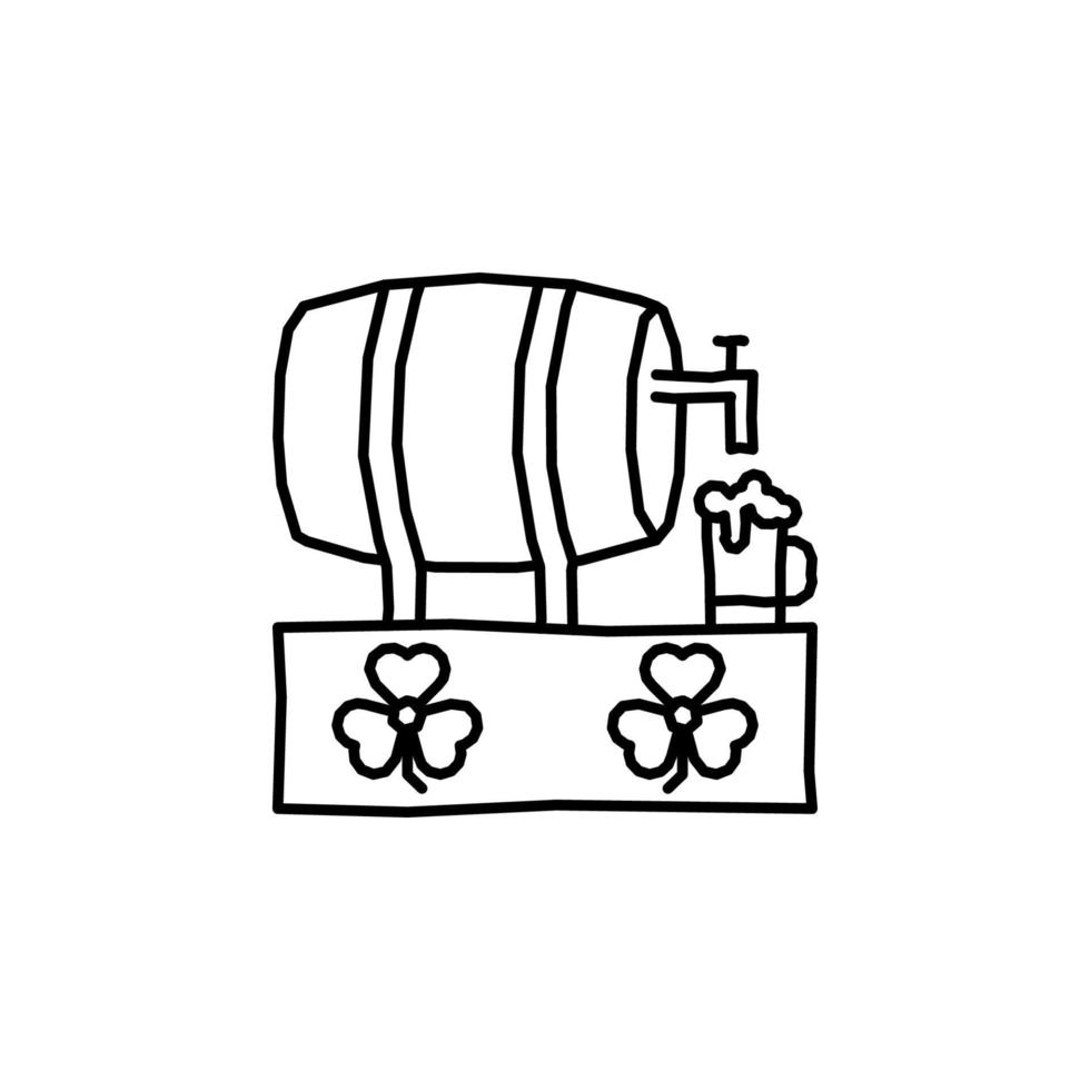 Barrel, beer, glass, clover vector icon illustration