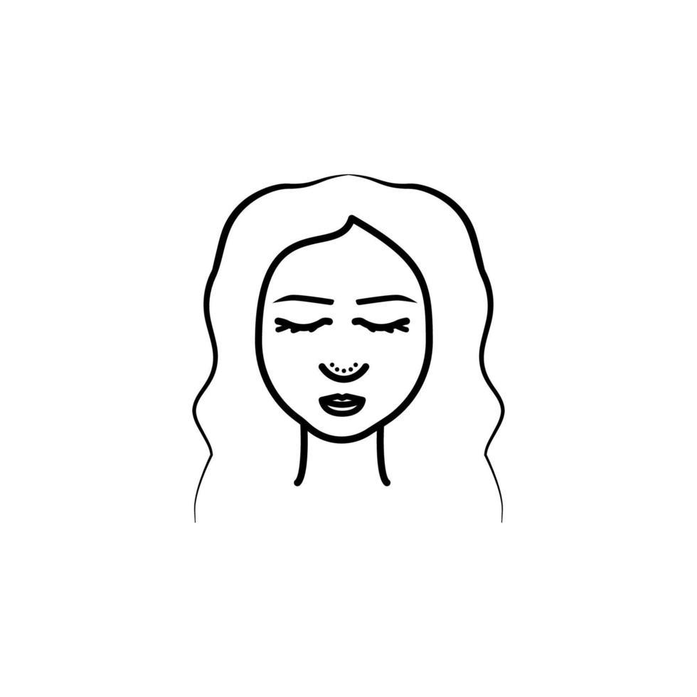 mujer, nariz, rinoplastia vector icono ilustración
