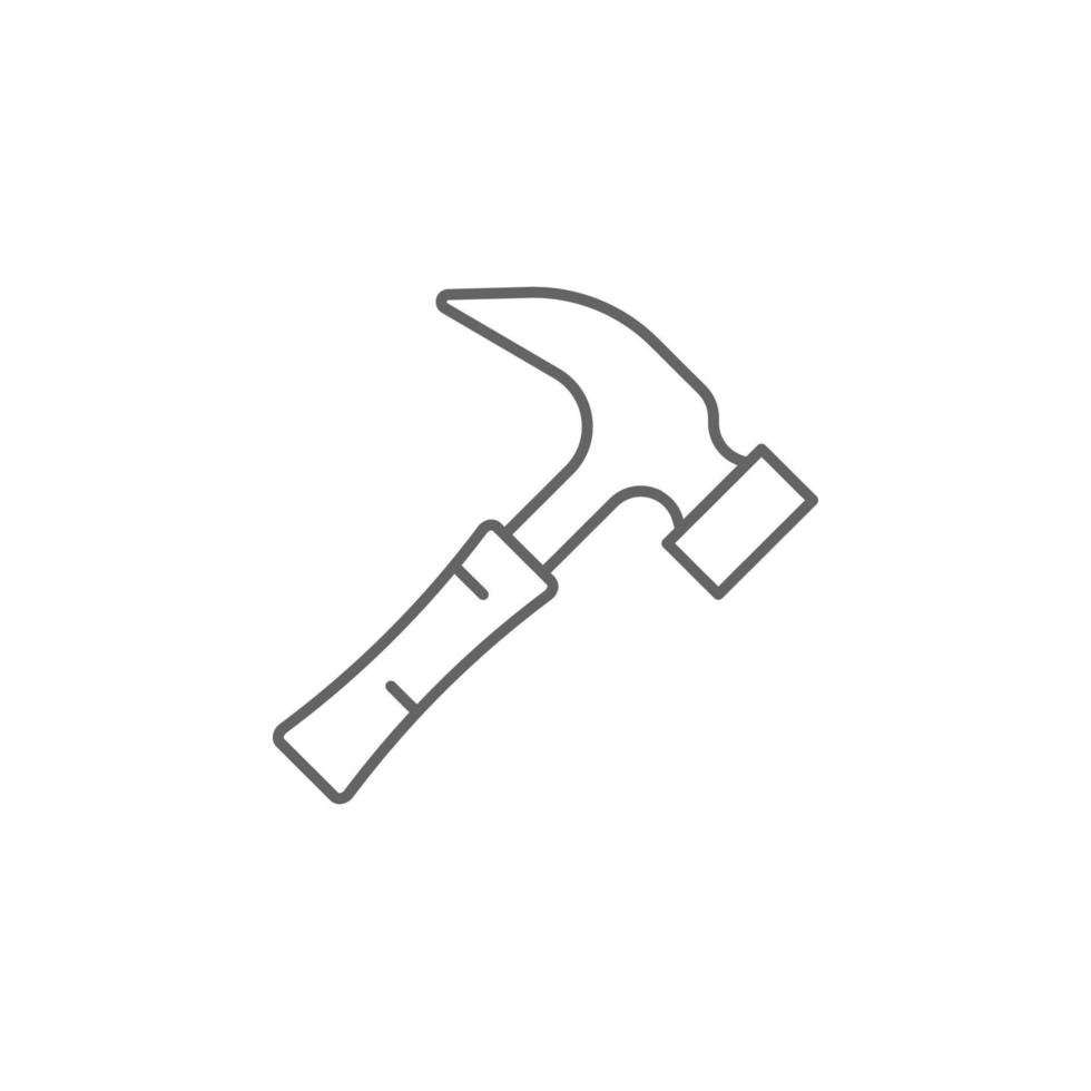 Carpentry, hammer line vector icon illustration