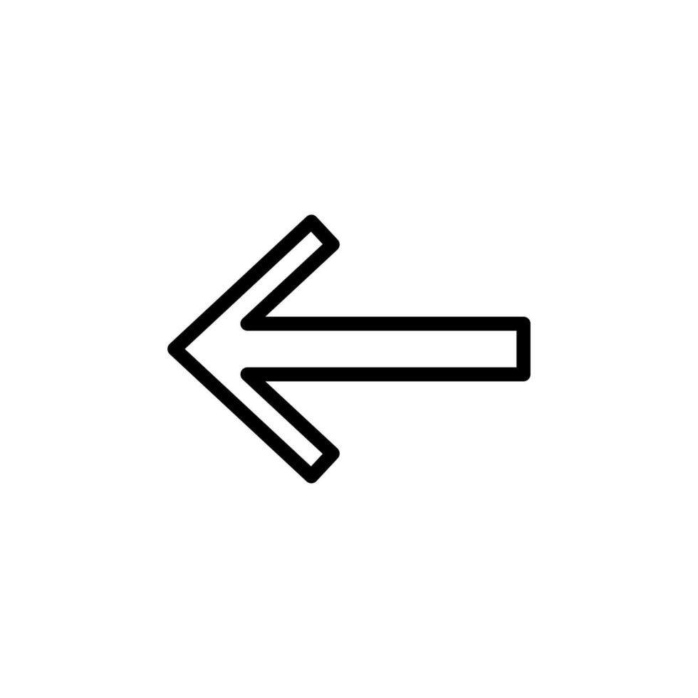 arrow to left vector icon illustration