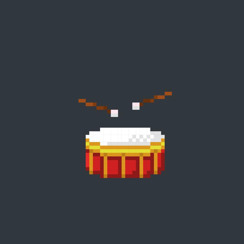 drum instrument in pixel art style 23016254 Vector Art at Vecteezy