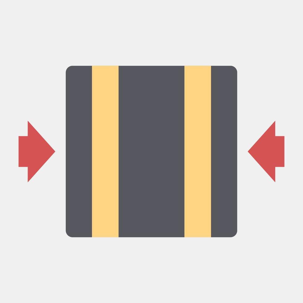Icon clamp here. Packaging symbol elements. Icons in flat style. Good for prints, posters, logo, product packaging, sign, expedition, etc. vector