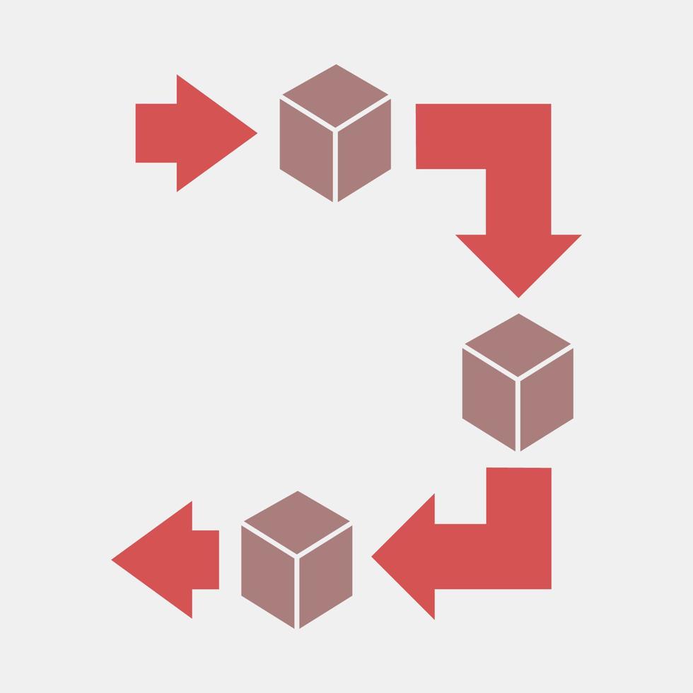 Icon use fifo system. Packaging symbol elements. Icons in flat style. Good for prints, posters, logo, product packaging, sign, expedition, etc. vector
