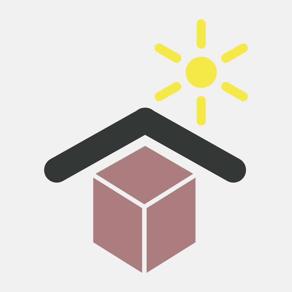 Icon protect from heat. Packaging symbol elements. Icons in flat style. Good for prints, posters, logo, product packaging, sign, expedition, etc. vector
