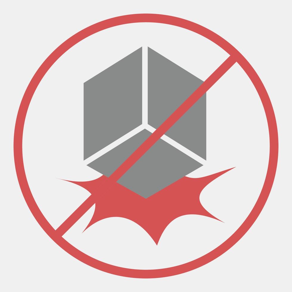 Icon do not drop. Packaging symbol elements. Icons in flat style. Good for prints, posters, logo, product packaging, sign, expedition, etc. vector