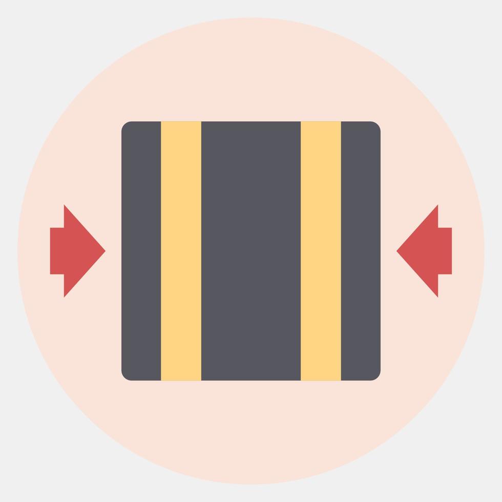 Icon clamp here. Packaging symbol elements. Icons in color mate style. Good for prints, posters, logo, product packaging, sign, expedition, etc. vector