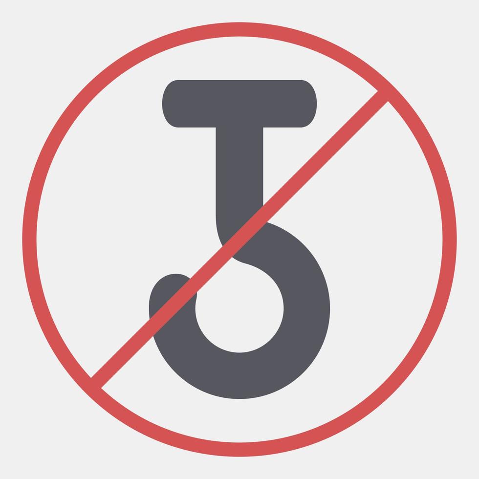 Icon do not use hand hoocks. Packaging symbol elements. Icons in flat style. Good for prints, posters, logo, product packaging, sign, expedition, etc. vector
