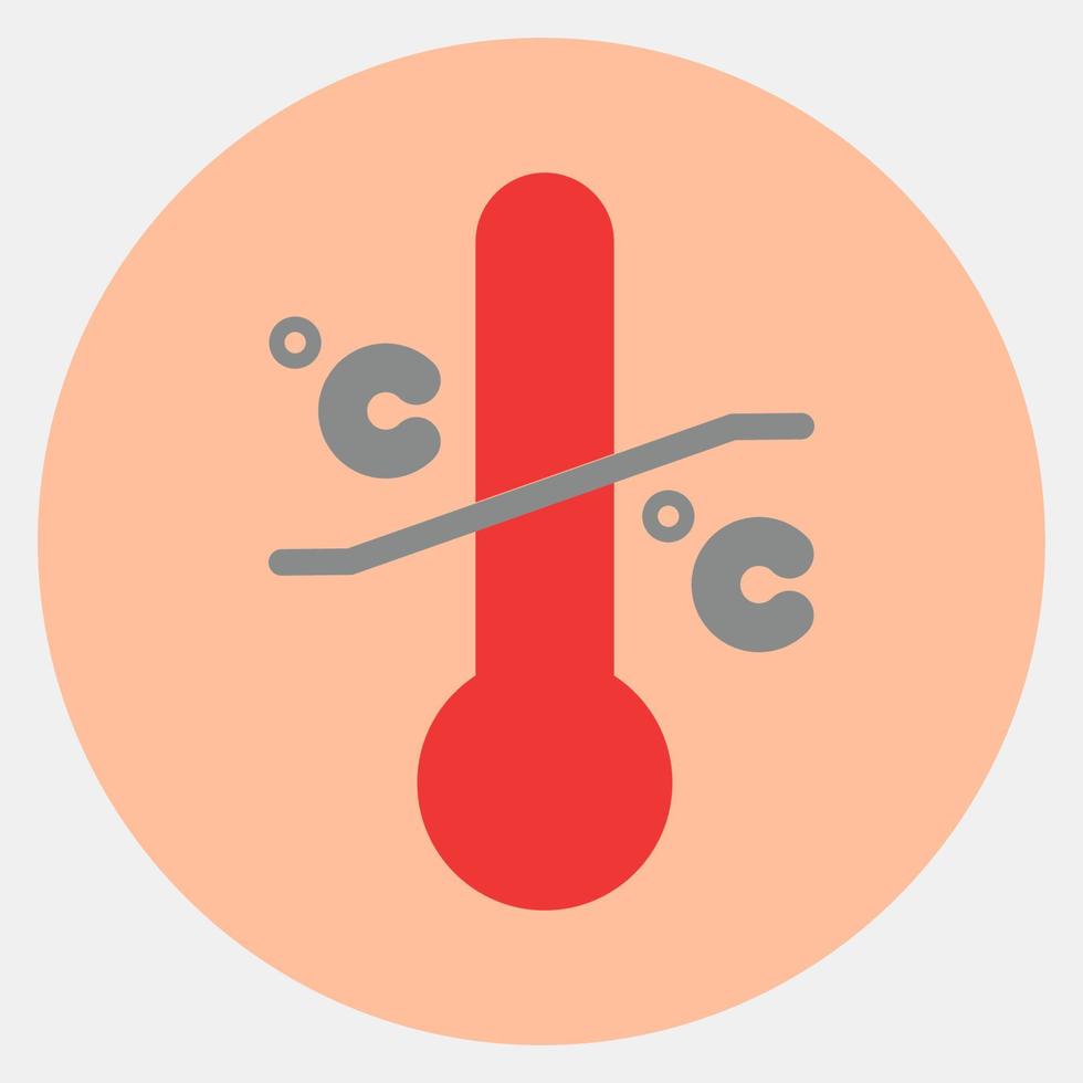Icon temperature limitation. Packaging symbol elements. Icons in color mate style. Good for prints, posters, logo, product packaging, sign, expedition, etc. vector