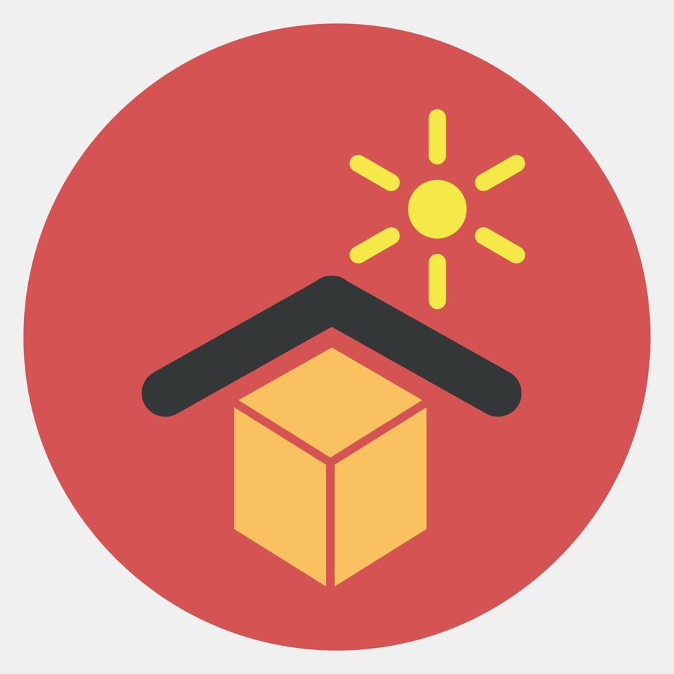 Icon protect from heat. Packaging symbol elements. Icons in color mate style. Good for prints, posters, logo, product packaging, sign, expedition, etc. vector