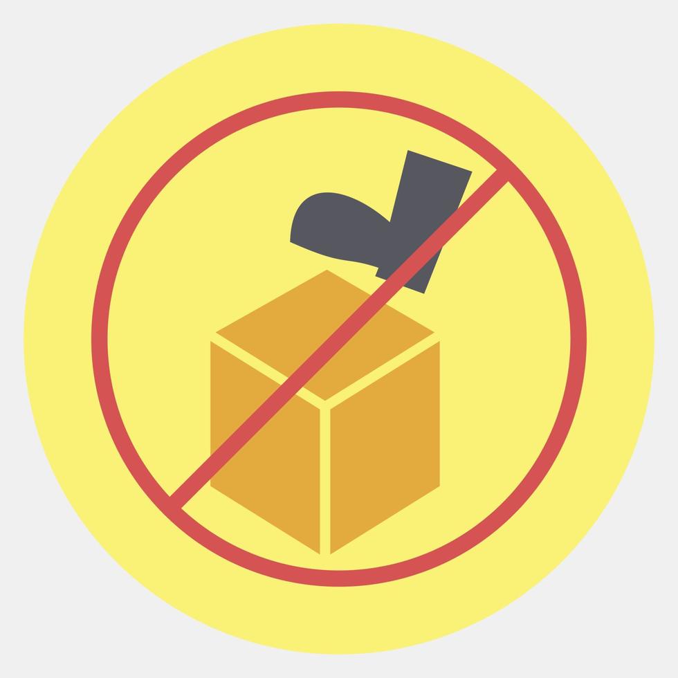 Icon do not step. Packaging symbol elements. Icons in color mate style. Good for prints, posters, logo, product packaging, sign, expedition, etc. vector