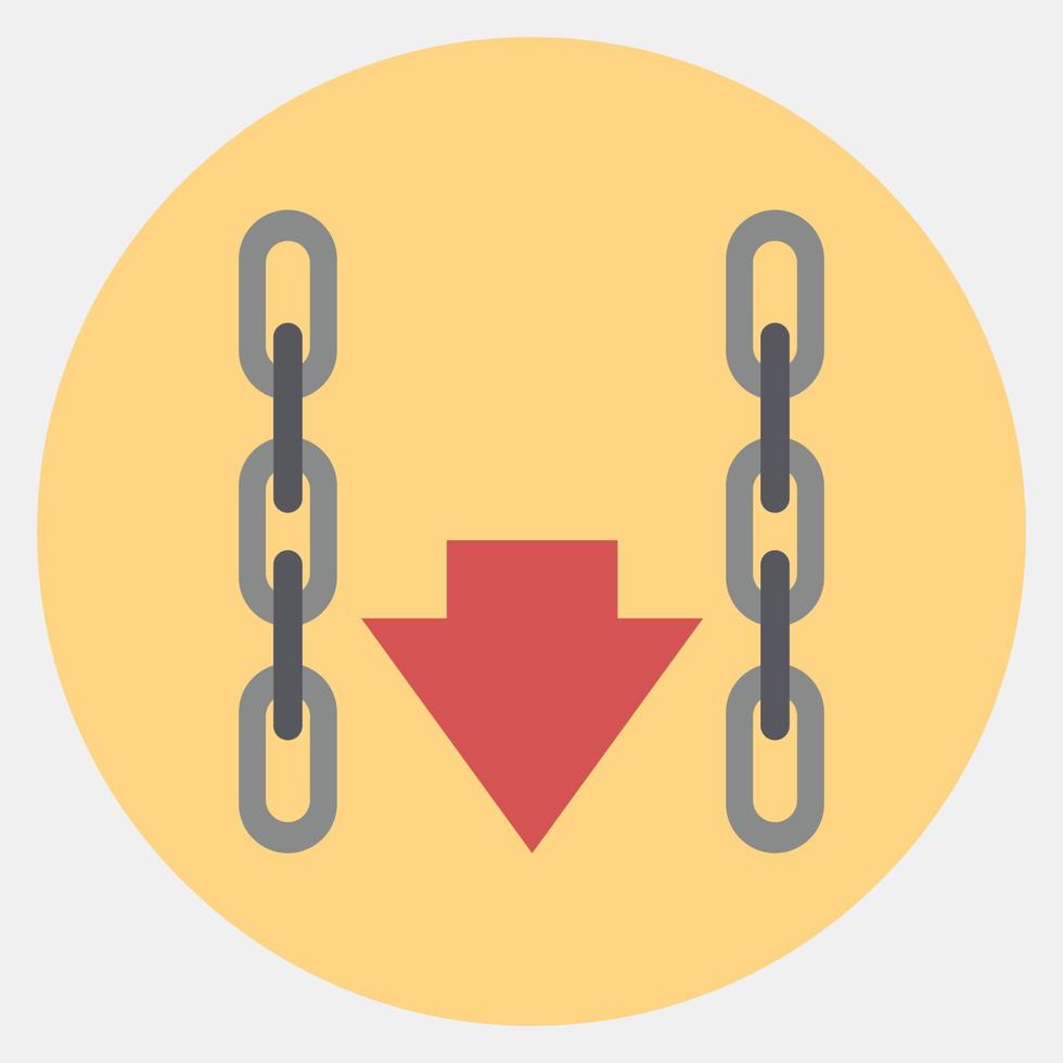 Icon sling here. Packaging symbol elements. Icons in color mate style. Good for prints, posters, logo, product packaging, sign, expedition, etc. vector