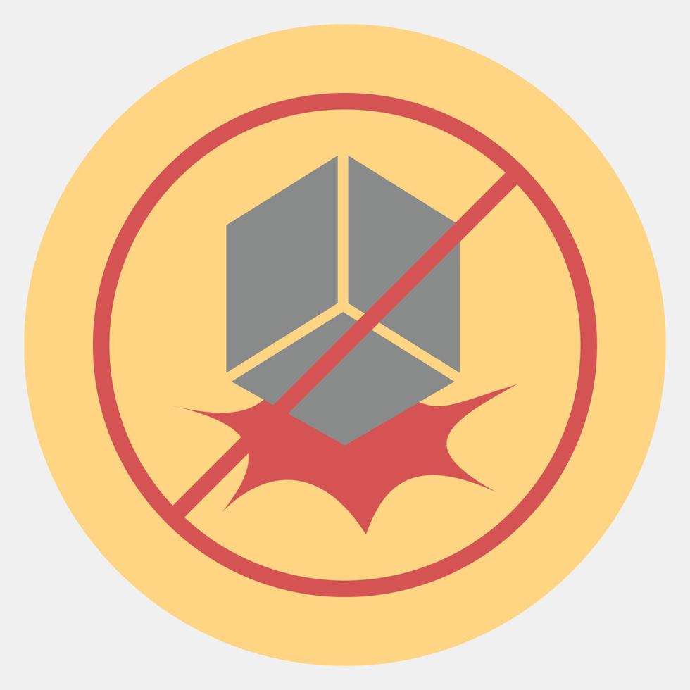 Icon do not drop. Packaging symbol elements. Icons in color mate style. Good for prints, posters, logo, product packaging, sign, expedition, etc. vector
