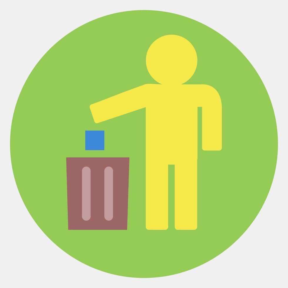 Icon do not litter. Packaging symbol elements. Icons in color mate style. Good for prints, posters, logo, product packaging, sign, expedition, etc. vector