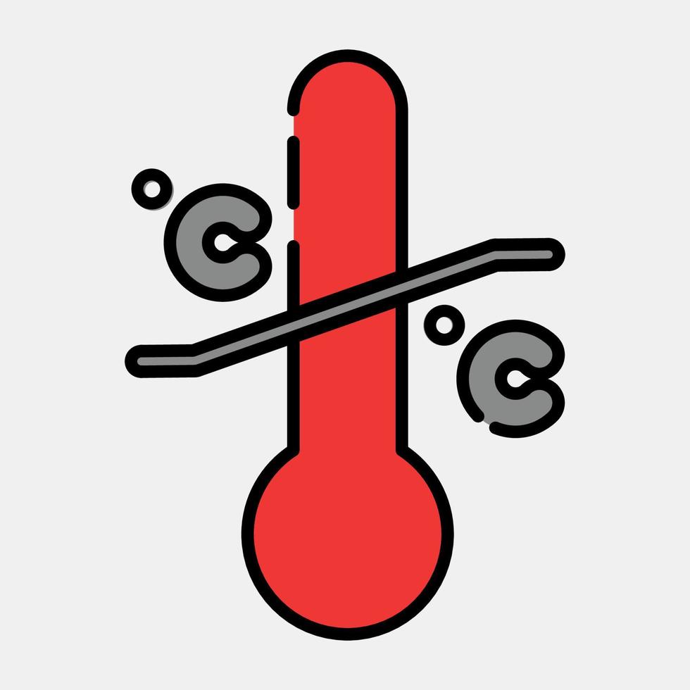 Icon temperature limitation. Packaging symbol elements. Icons in filled line style. Good for prints, posters, logo, product packaging, sign, expedition, etc. vector