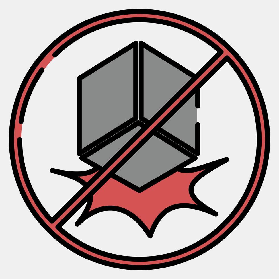 Icon do not drop. Packaging symbol elements. Icons in filled line style. Good for prints, posters, logo, product packaging, sign, expedition, etc. vector