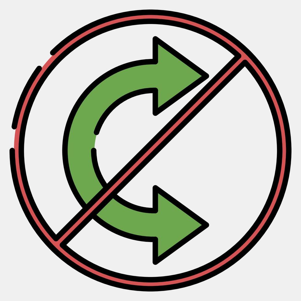 Icon do not roll. Packaging symbol elements. Icons in filled line style. Good for prints, posters, logo, product packaging, sign, expedition, etc. vector