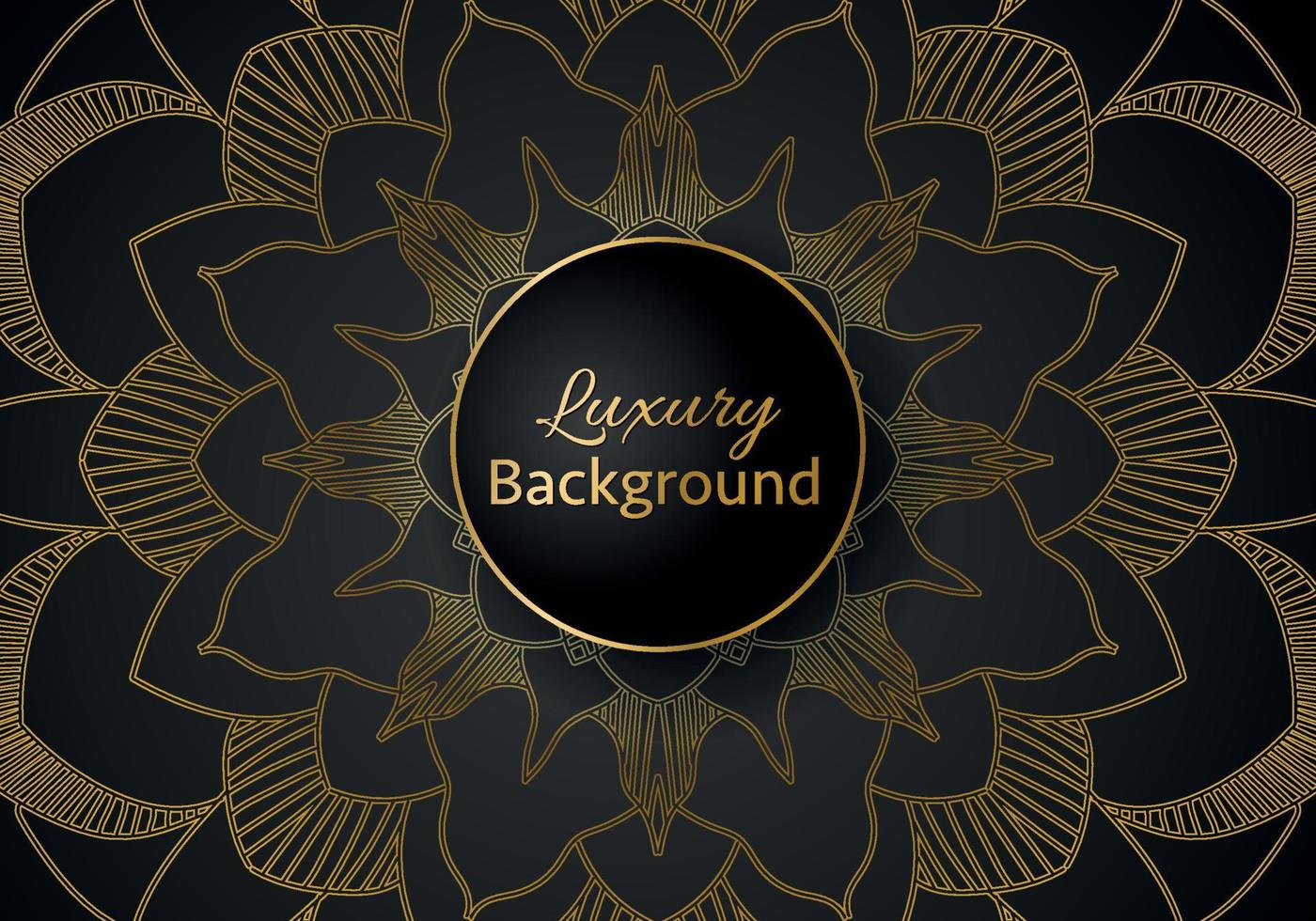 luxury ornamental mandala design background in gold color vector