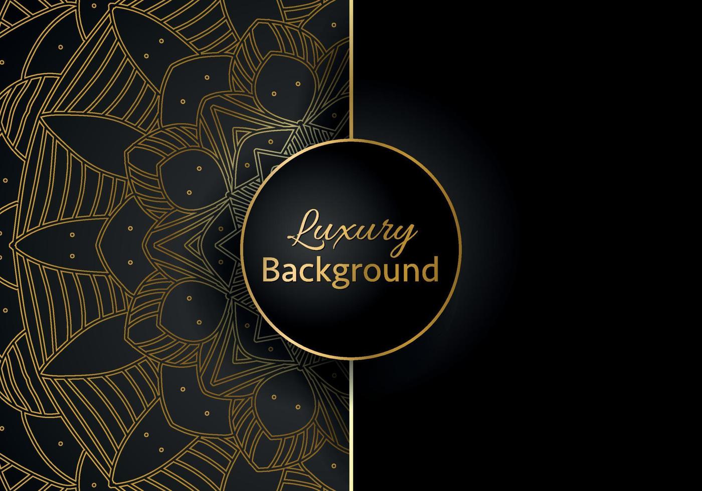 luxury ornamental mandala design background in gold color vector