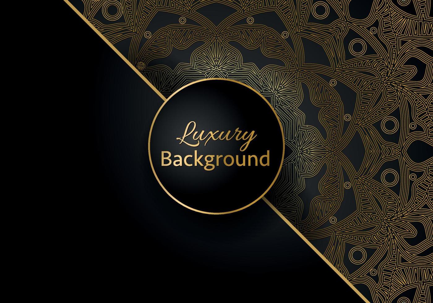 luxury ornamental mandala design background in gold color vector