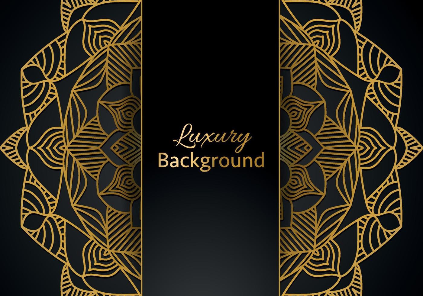 luxury ornamental mandala design background in gold color vector