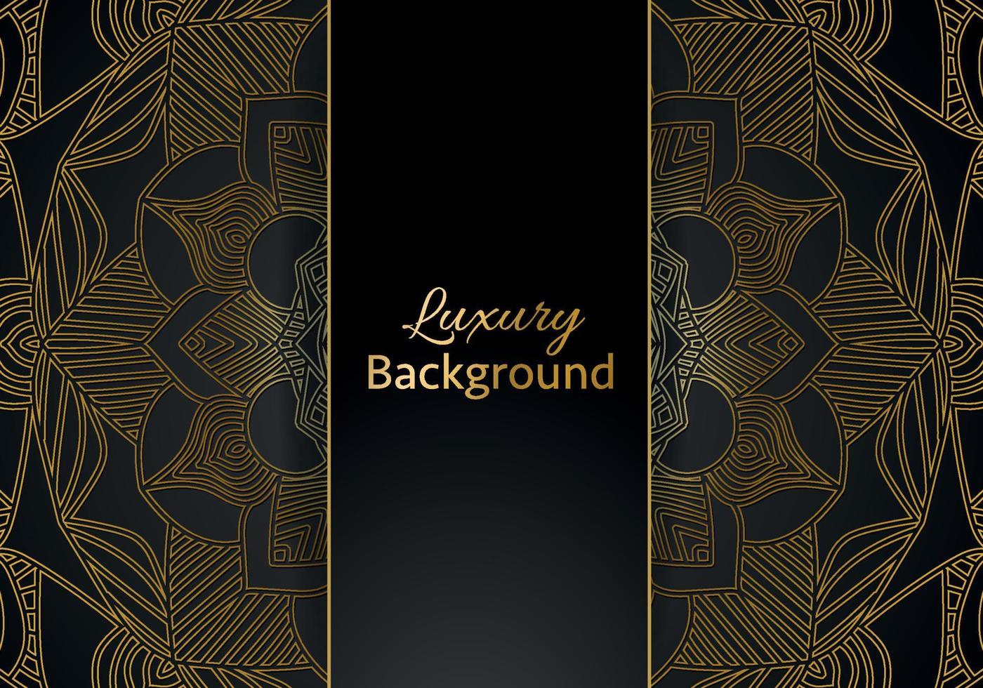 luxury ornamental mandala design background in gold color vector