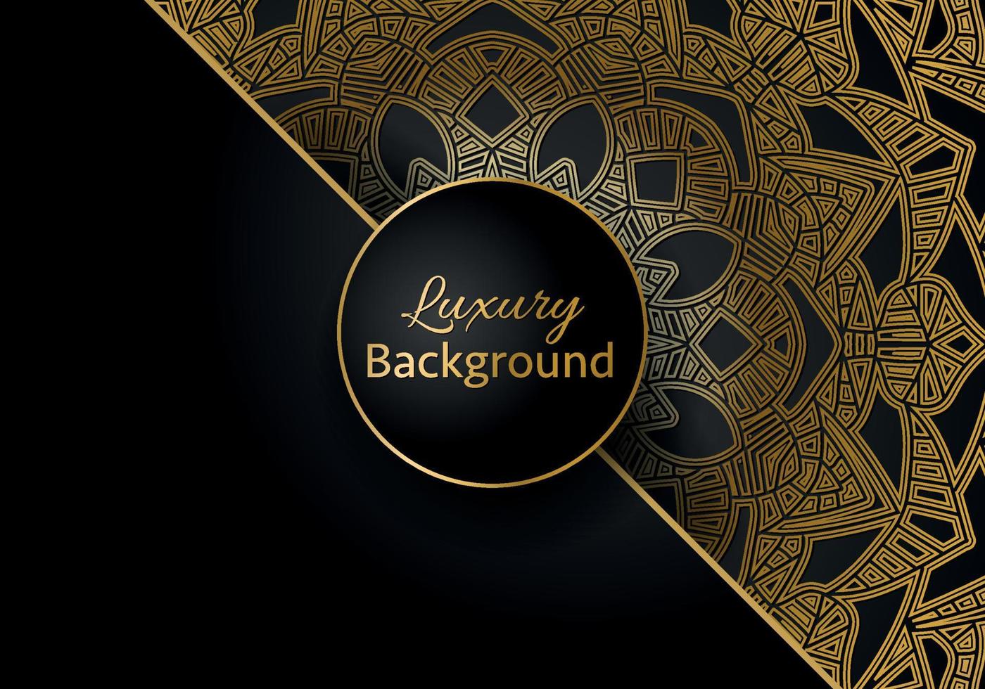 Fondo de diseño de mandala ornamental de lujo en color dorado. vector